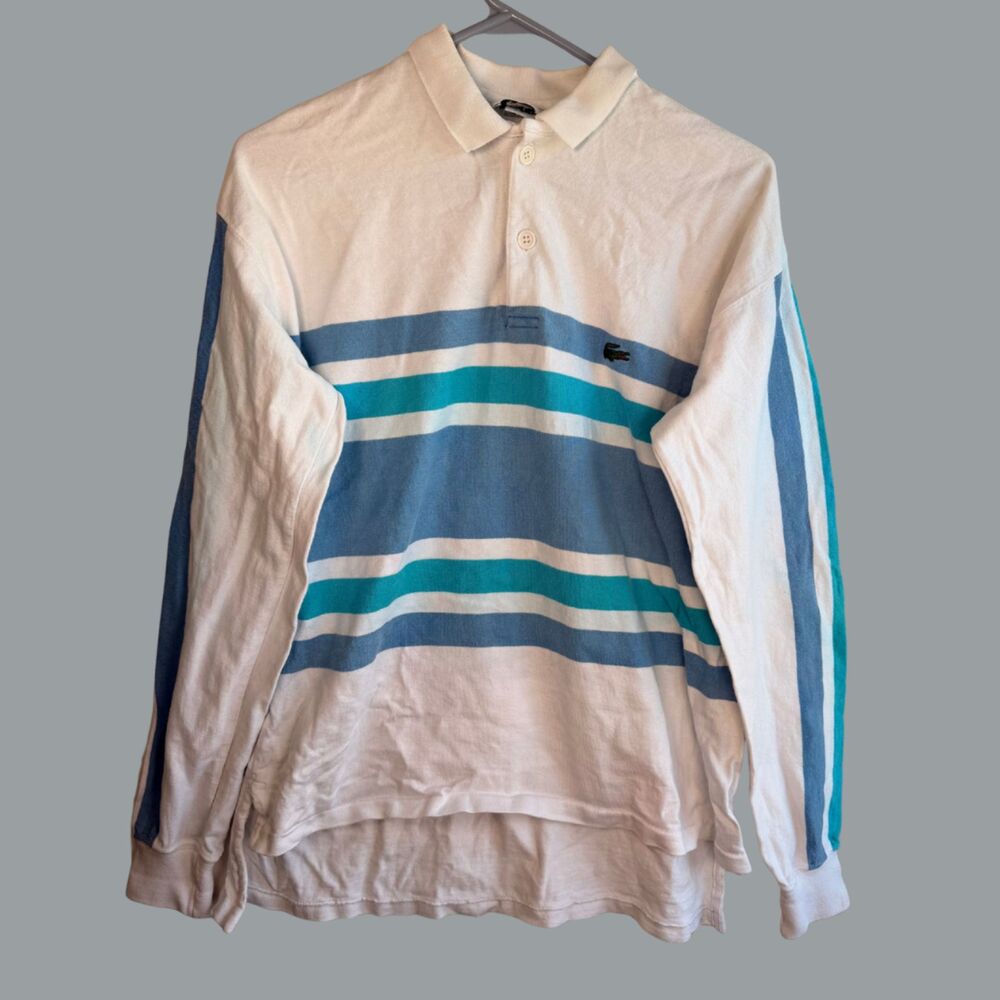 Vintage 90’s Izod Lacoste Bold Striped Long Sleeve Polo